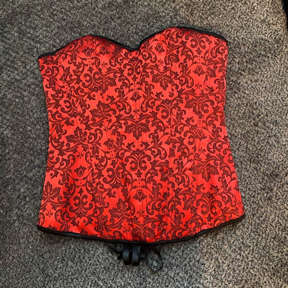 NWOT! Red zip up corset